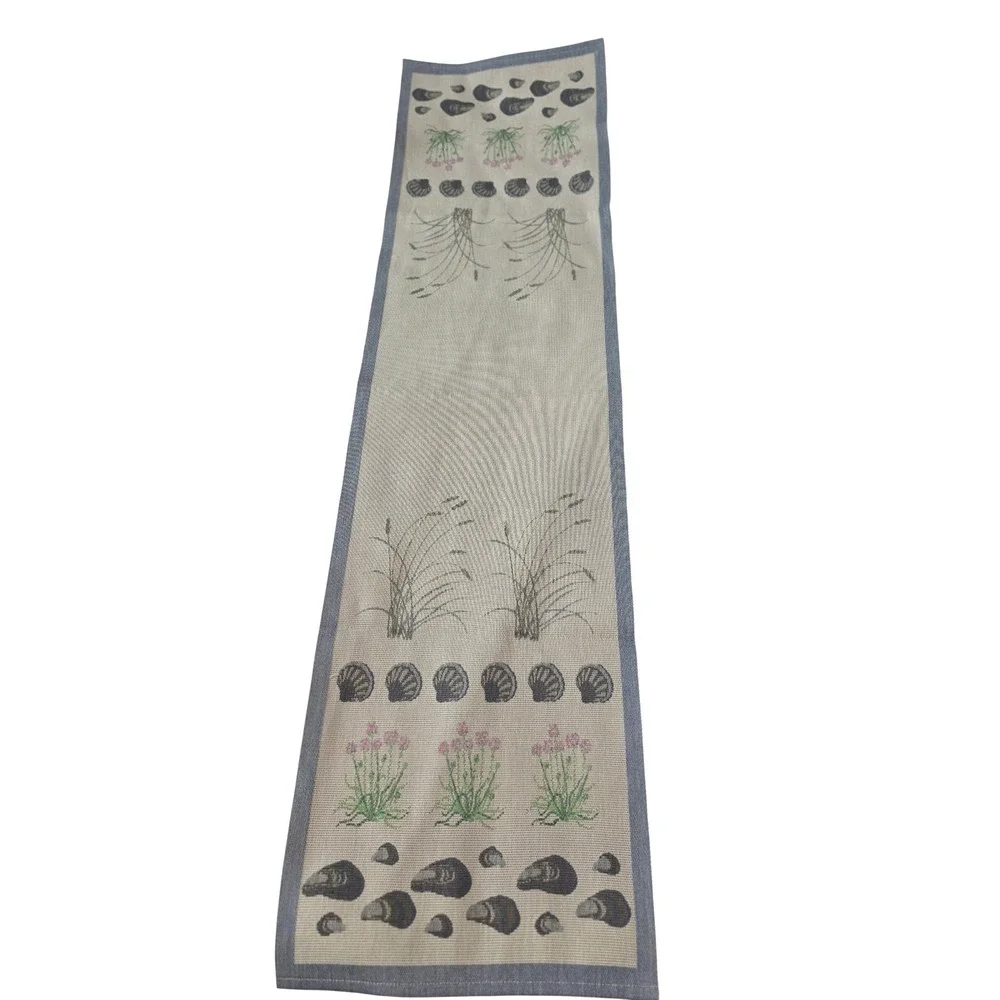 Ekelund Sweden Organic‎ Cotton Table Runner Coastal Woven 14x51 1/2